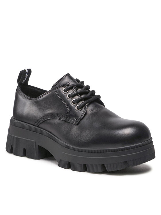 Calvin Klein Jeans Calvin Klein Jeans Pusbačiai Chunky Combat Derby Wn YW0YW00745 Juoda