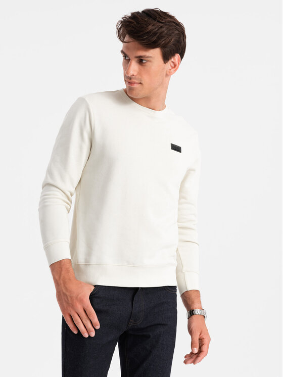 Ombre Ombre Mikina OM-SSNZ-0136 Bílá Regular Fit