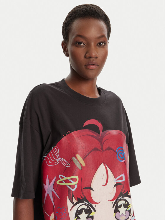 HUGO HUGO Тишърт 50545061 Черен Oversize