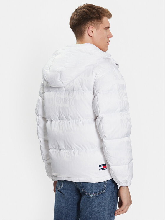 Tommy Jeans Tommy Jeans Pūkinė striukė Graffiti Alaska DM0DM16576 Balta Regular Fit