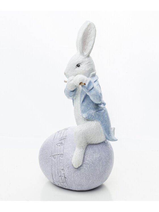 MIAhome MIAhome Figurka królik MUZYK 18x7x9 cm FLECISTA Kolorowy
