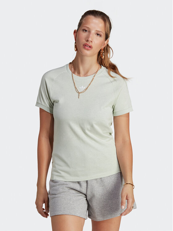 adidas adidas Majica Essentials+ Made with Hemp T-Shirt HA7151 Zelena Slim Fit