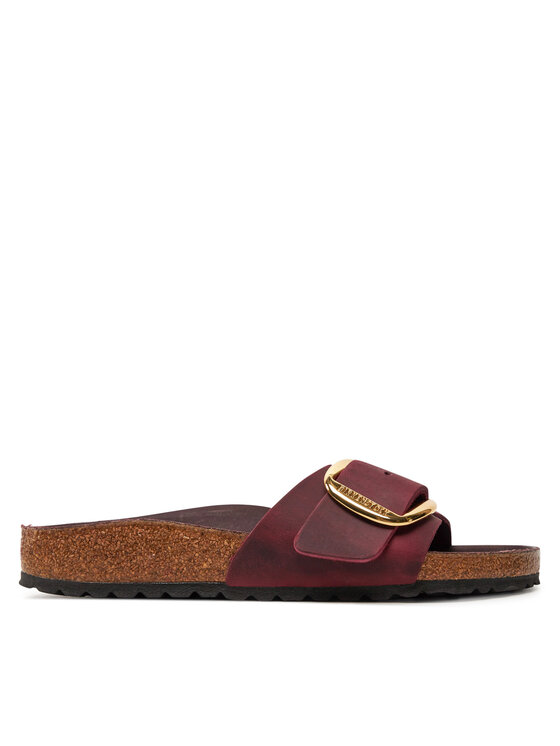 Birkenstock bordo spalvos šlepetės Madrid Big Buckle