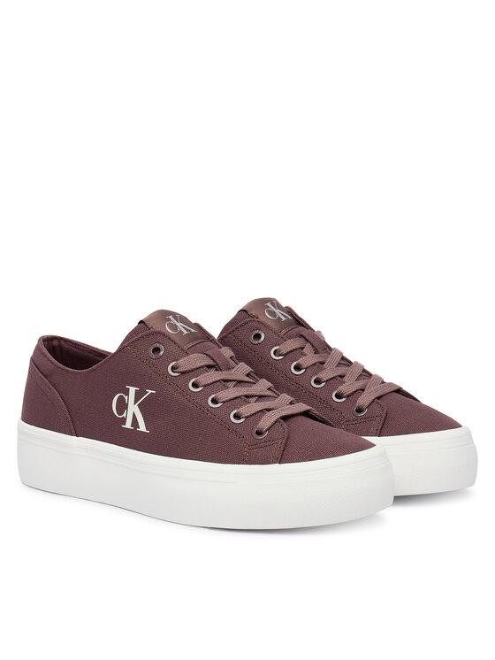 Calvin Klein Jeans Calvin Klein Jeans Sneakersy Vulc Flatform Low Canvas Mg YW0YW01763 Bordowy