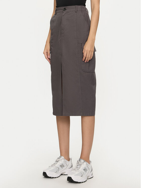 Brave Soul Brave Soul Midi szoknya LSKW-272NANCYCHA Szürke Regular Fit