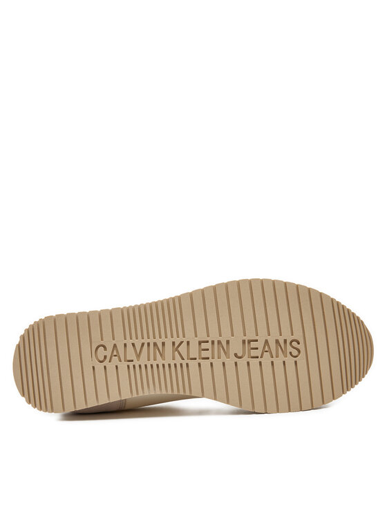 Calvin Klein Jeans Calvin Klein Jeans Sneakersy Retro Runner Low Mix Mtl YM0YM01032 Écru