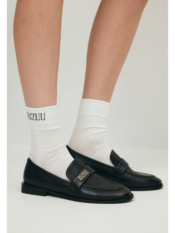 BIZUU BIZUU Mokasyny MONTEVIE LEATHER LOAFERS Czarny