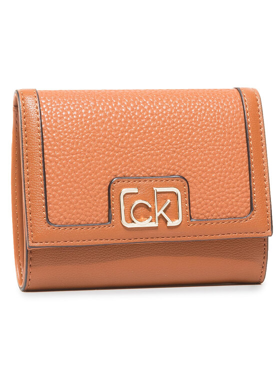 Calvin Klein Calvin Klein Duży Portfel Damski Trifold Md K60K607171 Brązowy