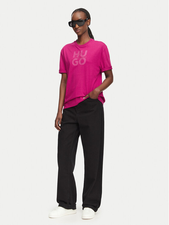 HUGO HUGO Тишърт Dashire_5 50566678 Тъмнорозов Relaxed Fit
