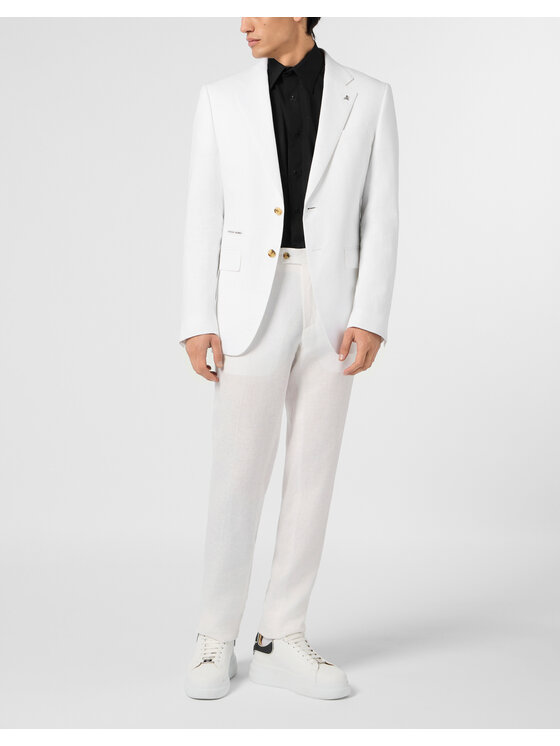 PHILIPP PLEIN PHILIPP PLEIN Marynarka 30665 Biały Regular Fit