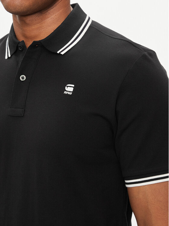 G-Star Raw G-Star Raw Тениска с яка и копчета Dunda D17127-5864 Черен Slim Fit