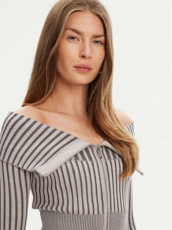 Guess Guess Trikotažinė suknelė W5YK28 Z30I2 Pilka Slim Fit