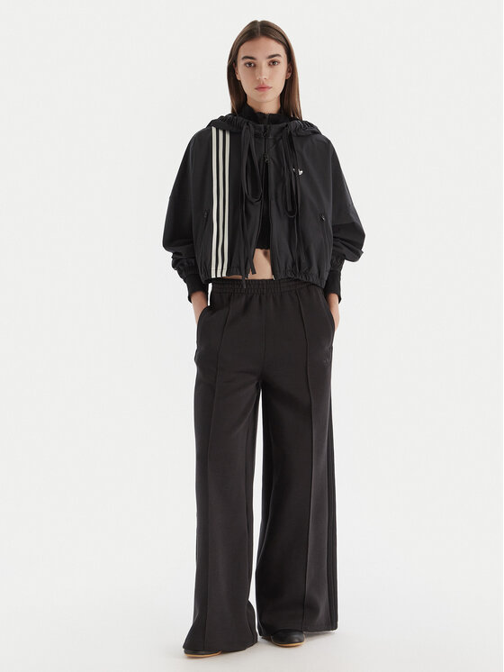 adidas adidas Prechodná bunda Ribbon Off Placed 3-Stripes JX2698 Čierna Oversize