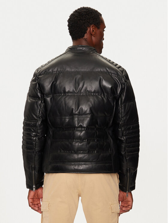 BOSS Boss Кожено яке Jobear 50522243 Черен Regular Fit