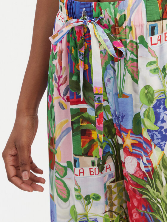 Seafolly Seafolly Bavlnené nohavice La Boca 55599-PA Farebná Wide Leg