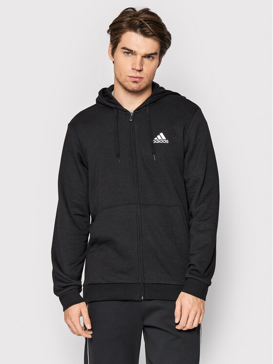 adidas adidas Džemperis ar kapuci Essentials French Terry Big Logo GK9044 Melns Regular Fit