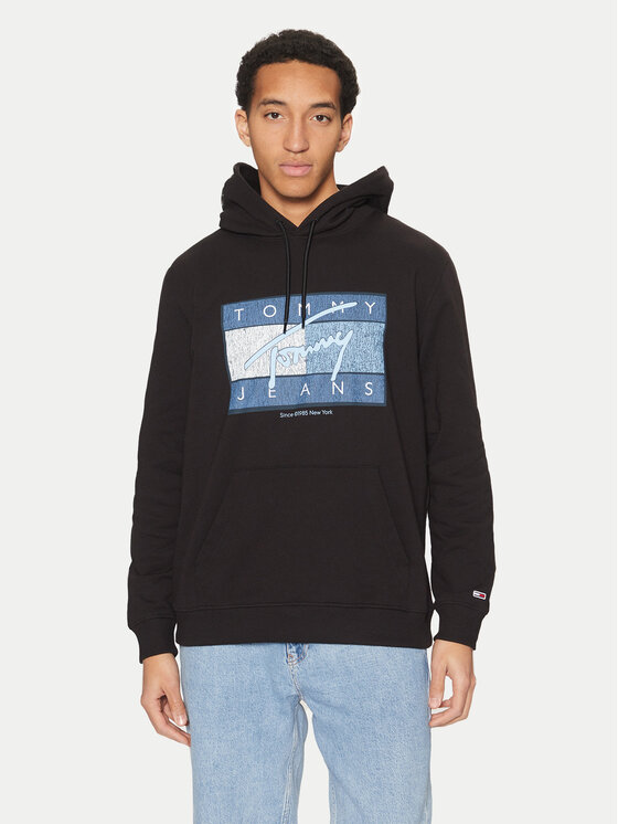 Tommy Jeans Mikina Dna Flag Twist DM0DM21100 Čierna Regular Fit