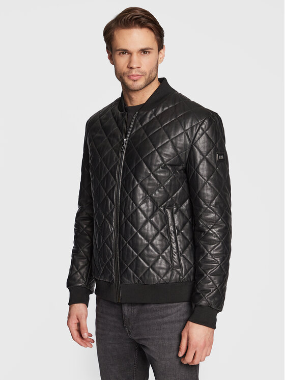 KARL LAGERFELD Geacă de piele 555014 524413 Negru Regular Fit