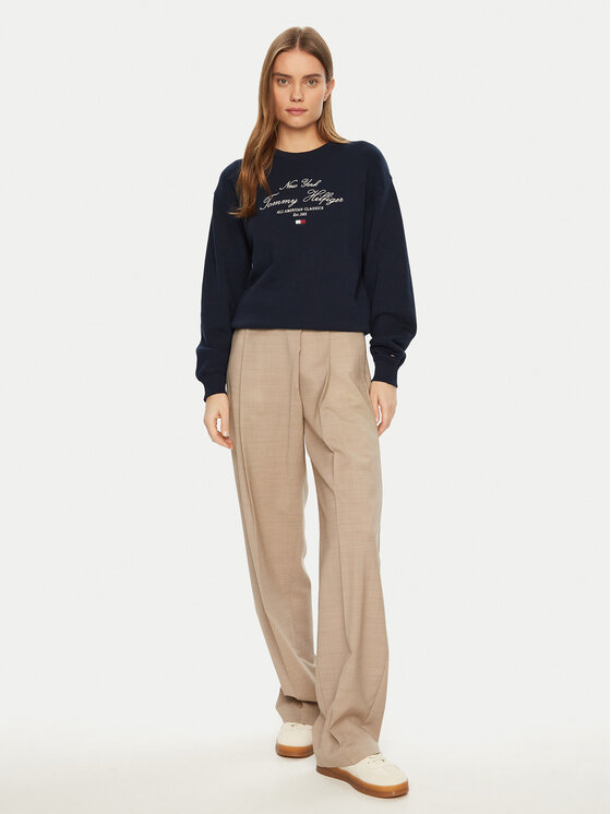 Tommy Hilfiger Tommy Hilfiger Sweatshirt Modern Script WW0WW43844 Dunkelblau Regular Fit