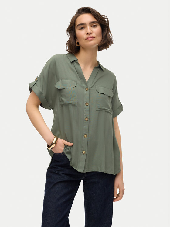 Vero Moda Vero Moda Πουκάμισο Bumpy 10310139 Πράσινο Regular Fit