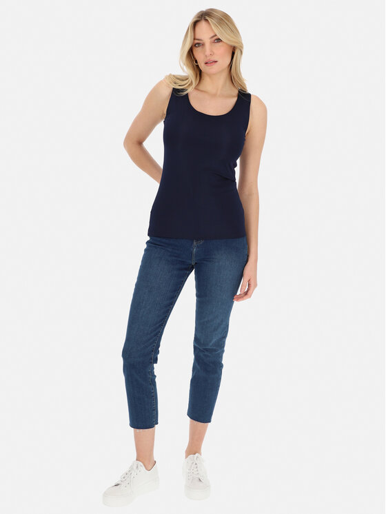 Potis & Verso Potis & Verso Top Elza Granatowy Regular Fit