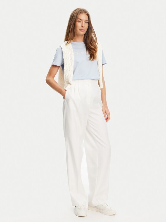 Tommy Hilfiger Tommy Hilfiger Тишърт Script WW0WW45746 Светлосиньо Regular Fit