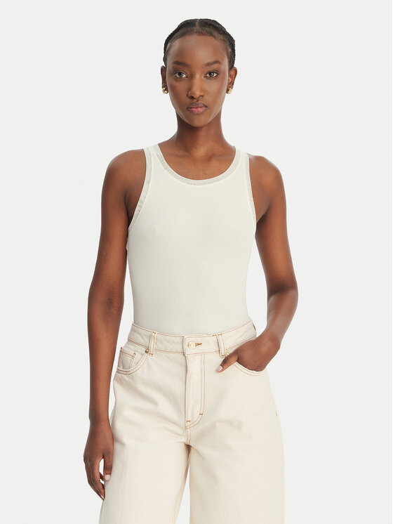 BOSS BOSS Felső C_Eplie 50553479 Ekru Slim Fit
