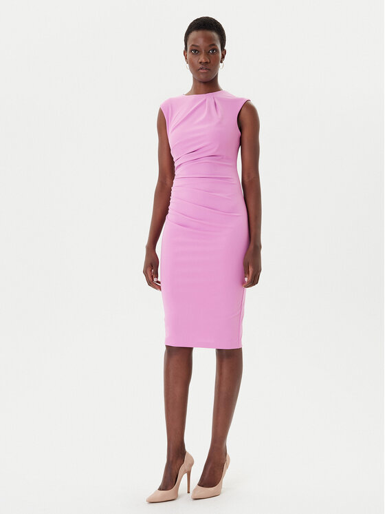 Rinascimento Rinascimento Koktel haljina CFC0125332003 Ružičasta Slim Fit