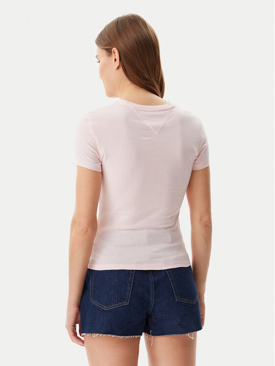 Tommy Jeans Tommy Jeans T-Shirt Essential DW0DW20316 Růžová Slim Fit