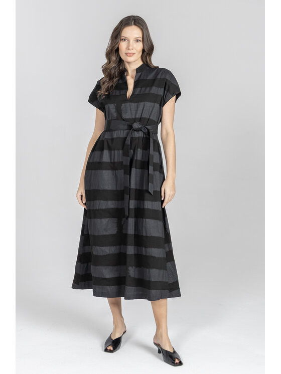 Deni Cler Milano Deni Cler Milano Sukienka letnia W-DC-3213-F2-D7-90-1 Czarny A-Line Fit