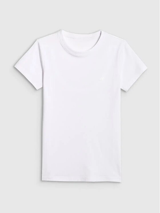 4F 4F T-shirt 4FWMM00TTSHF3306-10S Bianco Authentic Slim Fit