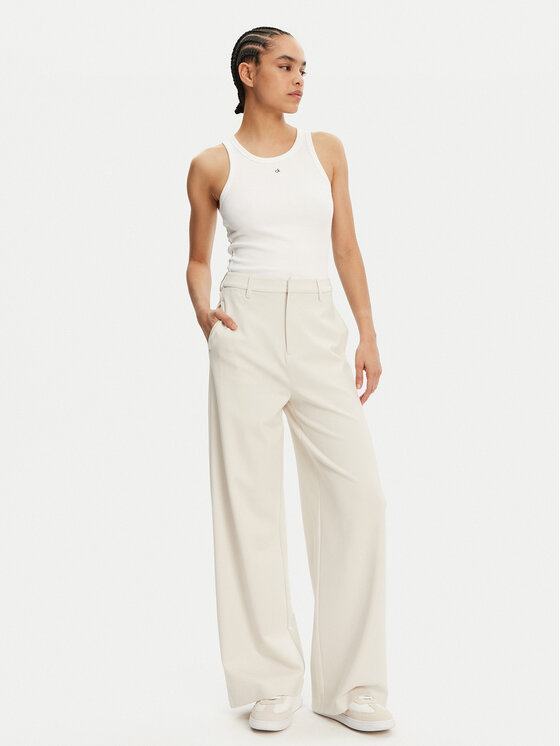 Calvin Klein Jeans Calvin Klein Jeans Панталони тип палацо J20J225334 Бежов Wide Leg