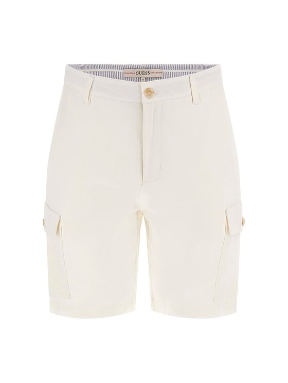 Guess Guess Kalhoty z materiálu 175663 Bílá Regular Fit