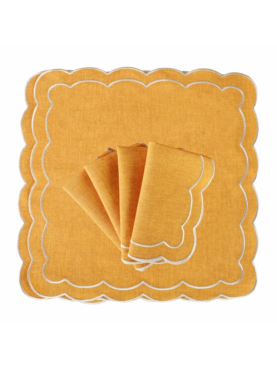 Roseberry Home Roseberry Home Serwetki haftowane Yellow Petali Żółty