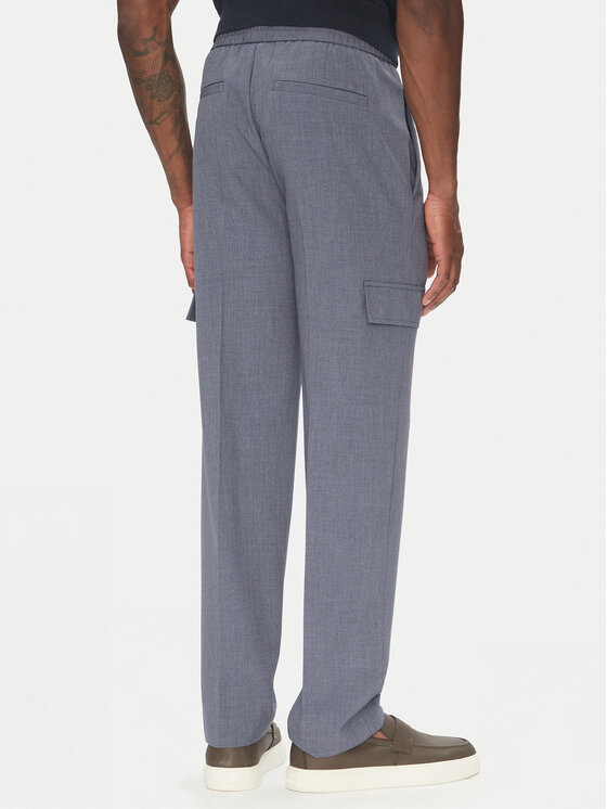 Lindbergh Lindbergh Kalhoty z materiálu 30-01112A Modrá Relaxed Fit