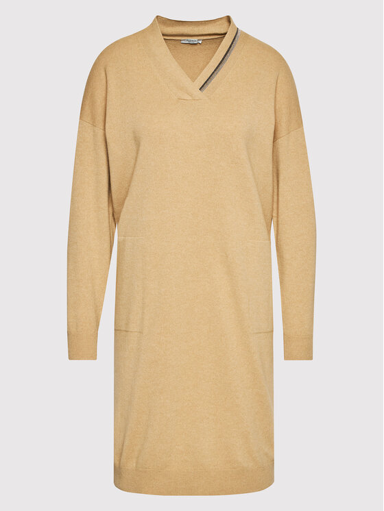 Peserico Peserico Džemper haljina S92197F12K Bež Relaxed Fit