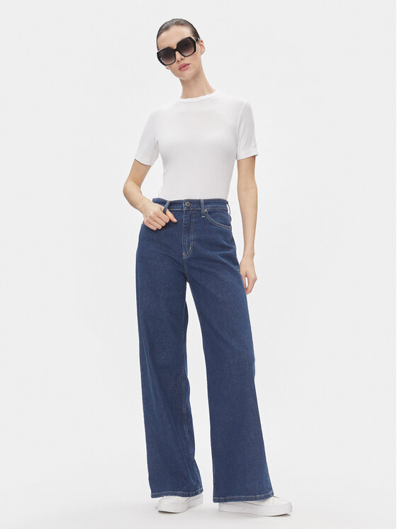 Calvin Klein Calvin Klein T-Shirt Modal Rib Ss Tee K20K206404 Biały Slim Fit
