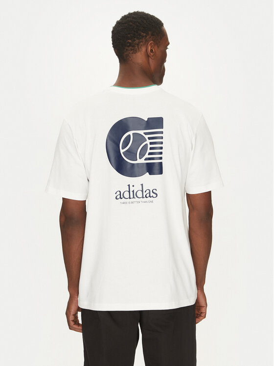 adidas adidas T-särk Summer Prep Graphic JI9414 Valge Regular Fit