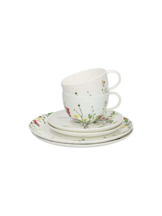 Rosenthal Rosenthal Komplet talerz i filiżanka ze spodkiem Zestaw 6 częściowy Tajemniczy Ogród - Filiżanki Rosenthal Biały