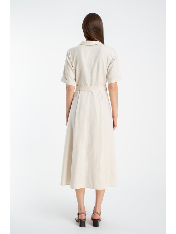 CLICK CLICK Sukienka letnia 60-6133 Beżowy Regular Fit