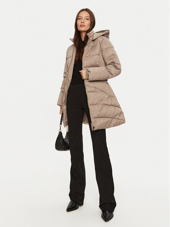 Guess Guess Télikabát Seline W4BL58 WGL72 Barna Regular Fit