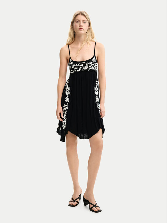 Desigual Desigual Rochie de vară Cassatt 26SWVK42 Negru Regular Fit