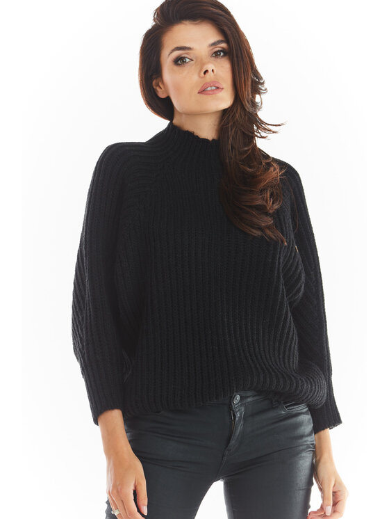 Awama Awama Maglione A389 Nero Basic Fit