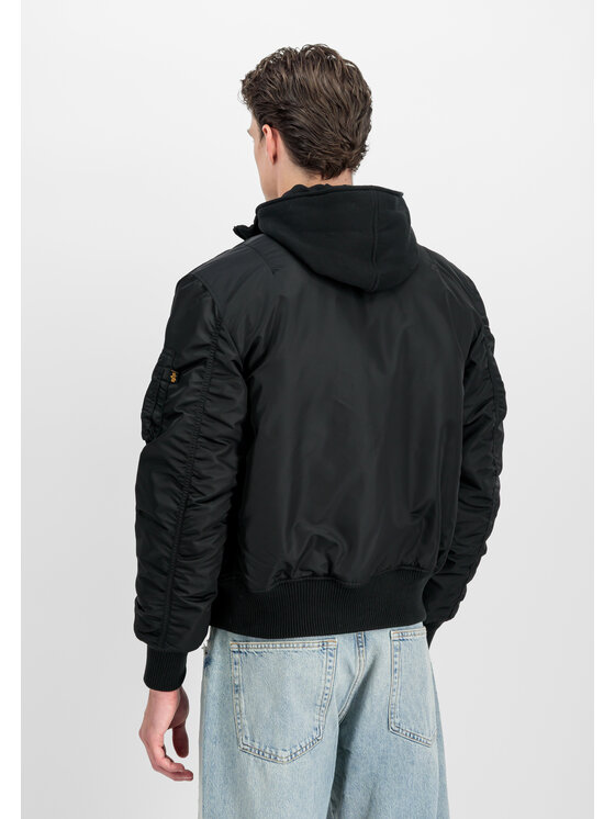 Alpha Industries Alpha Industries Kurtka bomber MA-1 D-Tec Sleeve Embroidery Bomber Jacket Czarny Slim Fit