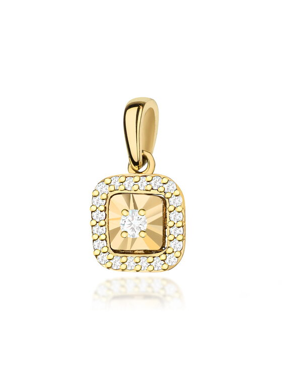 Fugart Fugart Naszyjnik Zawieszka z żółtego złota z brylantem 0.12 ct FZ0514-585-B0.12 Złoty