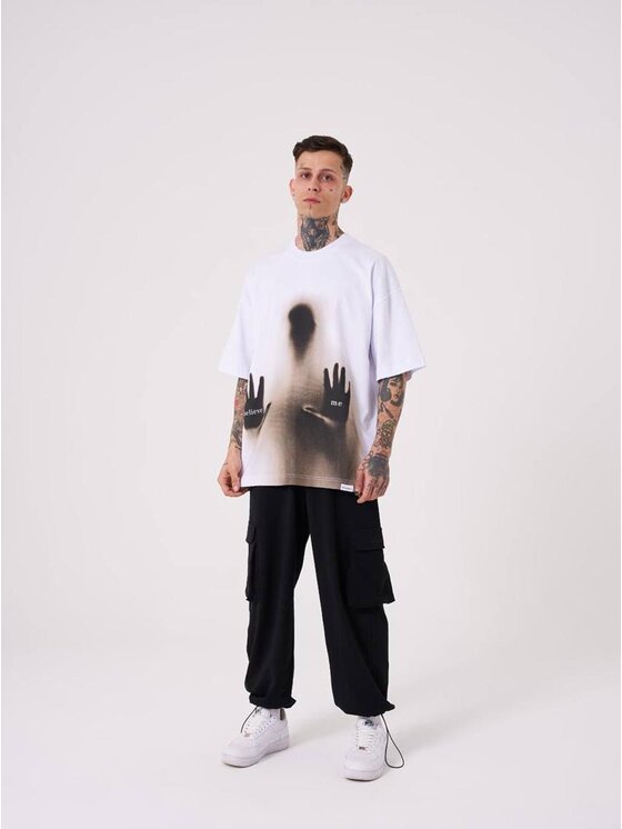 Machinist Machinist T-Shirt Koszulka Z Krótkim Rękawem Męska Oversize Biała Machinist Believe Me M Biały Oversize