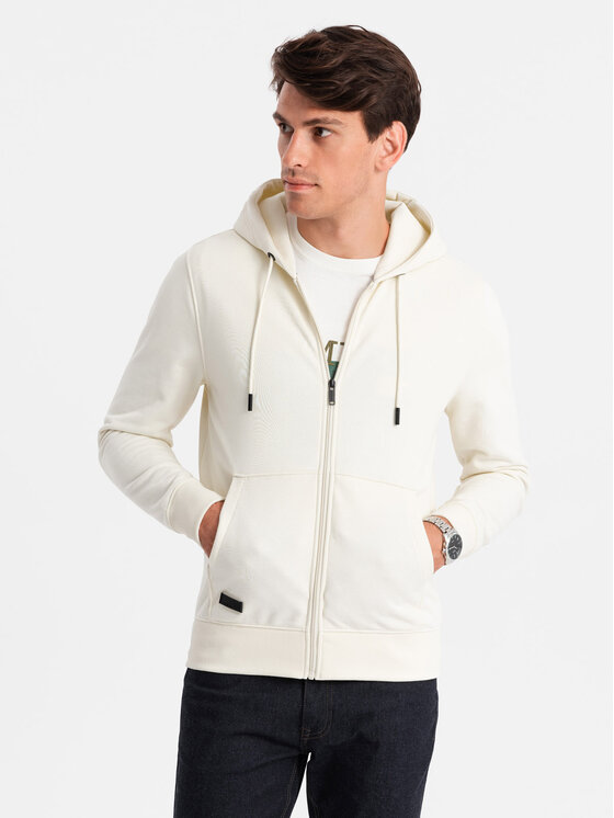 Ombre Ombre Mikina OM-SSBZ-0160 Écru Regular Fit