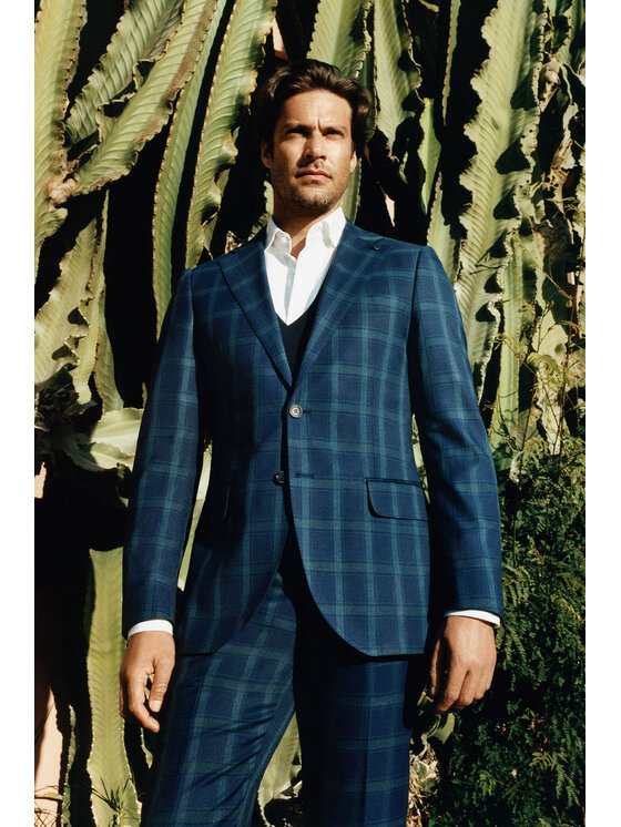 Lancerto Lancerto Garnitur Orlando GA073123000005 Granatowy Slim Fit