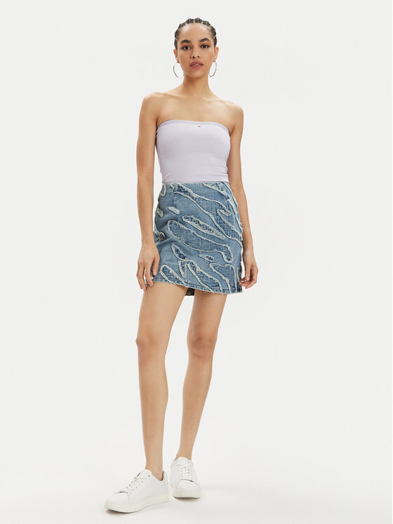 Tommy Jeans Tommy Jeans Top Essential DW0DW17989 Violett Slim Fit