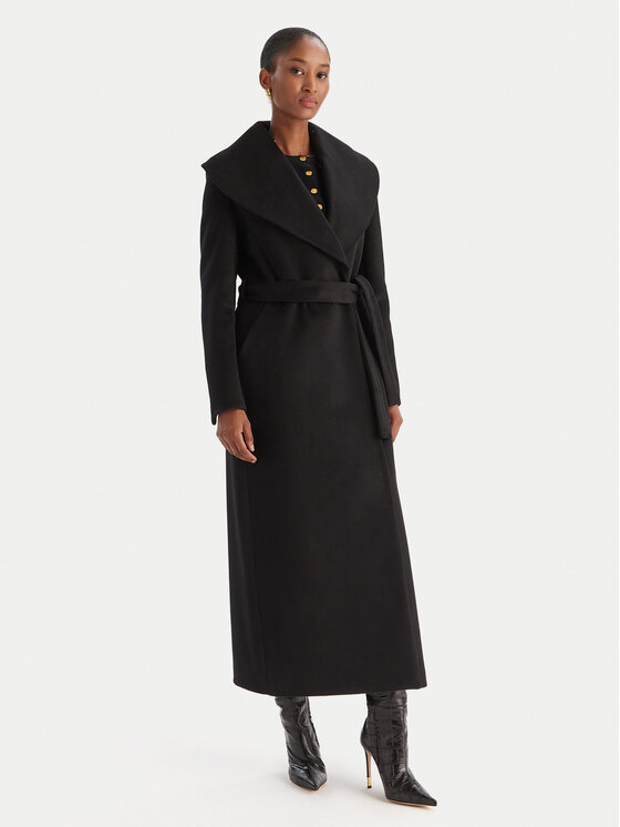 YES LONDON YES LONDON Palton de lână CD1218 Negru Regular Fit